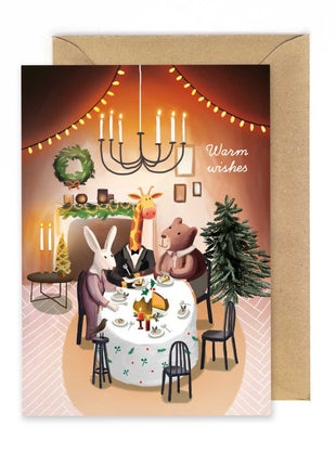 Kerstkaart - Warme wishes (dieren) - Cadeau’s & Lifestyle - Van papier - Wenskaarten - Feestdagen