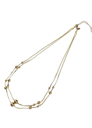Double Balls Necklace - 14K (42 + 6 cm) - Juwelen & mooimakers - Kettingen