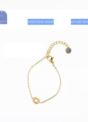 Ketting - Double Circle Bracelet - 14K (13 + 4 cm) - gold - Modeaccessoires - Juwelen - Kettingen