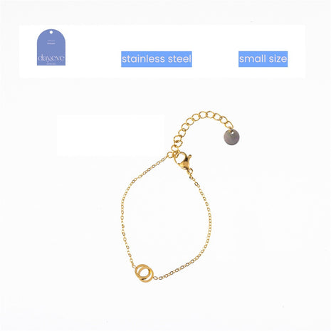 Ketting - Double Circle Bracelet - 14K (13 + 4 cm) - gold - Modeaccessoires - Juwelen - Kettingen