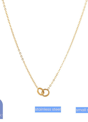 Ketting - Double Circle (small) - 14K - gold - Modeaccessoires - Juwelen - Kettingen