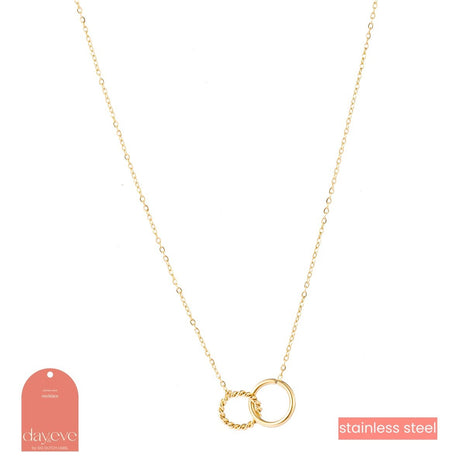 Ketting - Double Hoop - 14K - gold - Modeaccessoires - Juwelen - Kettingen