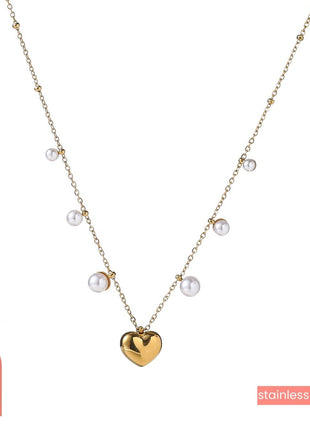 Pearls + Heart Necklace - 14K - Juwelen & mooimakers - Kettingen