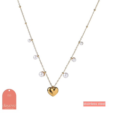 Pearls + Heart Necklace - 14K - Juwelen & mooimakers - Kettingen