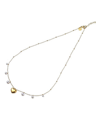 Pearls + Heart Necklace - 14K - Juwelen & mooimakers - Kettingen