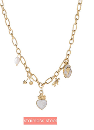 Ketting - Pearly Charms Necklace - 14K - gold - Modeaccessoires - Juwelen - Kettingen
