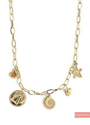 Ketting - Summer Charms Necklace - 14K - gold - Modeaccessoires - Juwelen - Kettingen