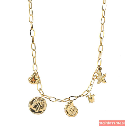 Ketting - Summer Charms Necklace - 14K - gold - Modeaccessoires - Juwelen - Kettingen