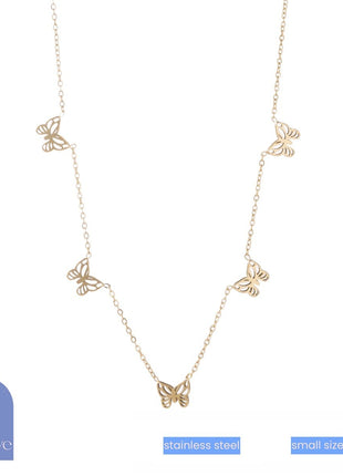 Ketting - Tiny Butterfly Necklace - 14K (34 + 6 cm) - gold - Modeaccessoires - Juwelen - Kettingen