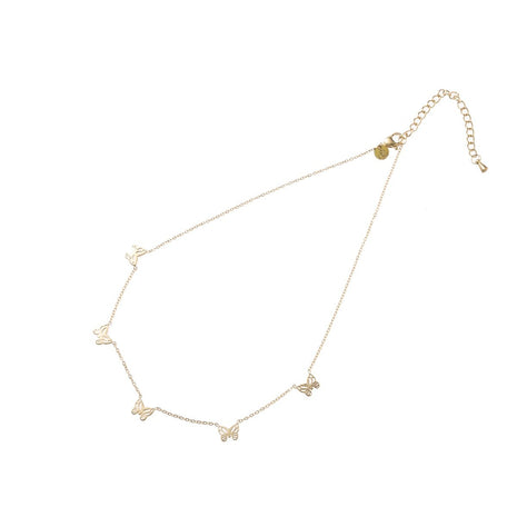 Ketting - Tiny Butterfly Necklace - 14K (34 + 6 cm) - gold - Modeaccessoires - Juwelen - Kettingen