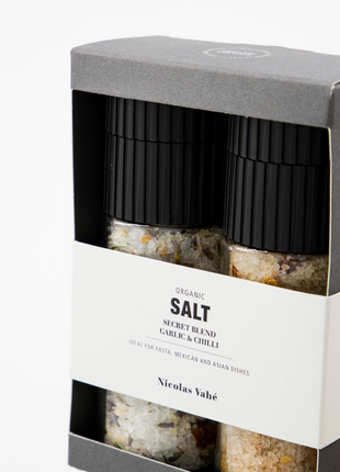 Geschenkdoos, Biologische geheime mix & zout, knoflook & rode chilipeper, 115 g - Lou Lou