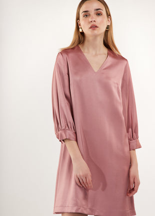 Kleed satin s1193kd-c - blush - Kleding - Kleedjes en jurken