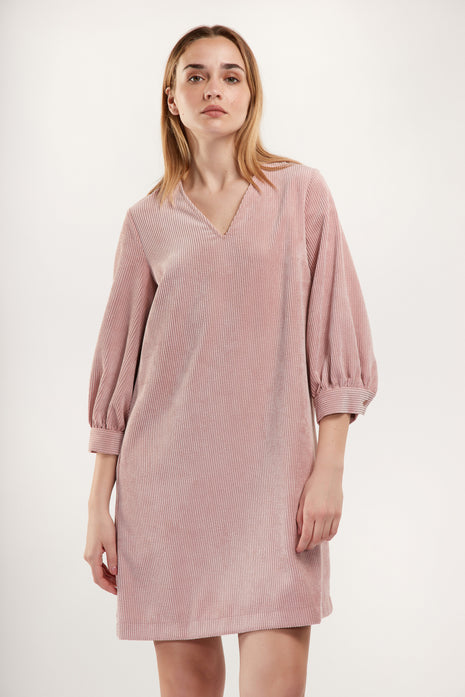 Kleed velour s1193kd-c - blush - Kleding - Kleedjes en jurken