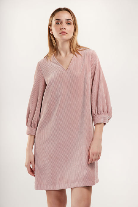 Kleed velour s1193kd-c - blush - Kleding - Kleedjes en jurken