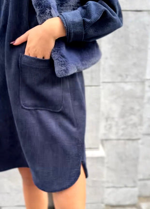 Kleedje - ribfluweel - Hannut B507 - (nav) - Kleding - Kleedjes en jurken