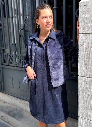 Kleedje - ribfluweel - Hannut B507 - (nav) - Kleding - Kleedjes en jurken