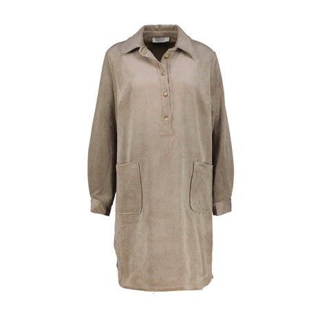 Kleedje - ribfluweel - Hannut B507 - (taupe) - Kleding - Kleedjes en jurken