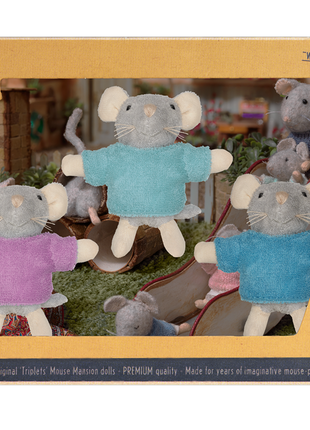 Knuffel Muizen De Drieling (8cm) - Het Muizenhuis - Baby & Peuter - Muizenhuis - Muizen