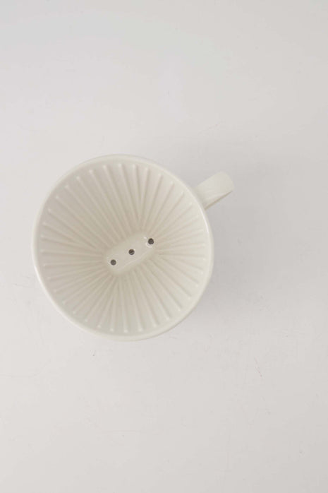 Koffiefilterhouder keramiek hartje wit/goud Cadeautjes & Lifestyle