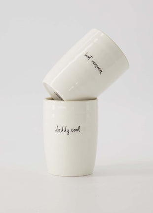 Koffiemok ’daddy cool’ wit/zand/zwart Cadeau’s & Lifestyle Keuken & eetkamer Mokken & Bekers