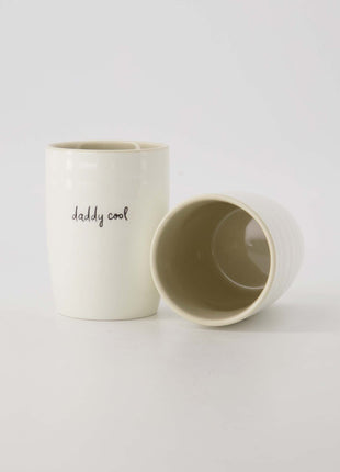 Koffiemok ’daddy cool’ wit/zand/zwart Cadeau’s & Lifestyle Keuken & eetkamer Mokken & Bekers