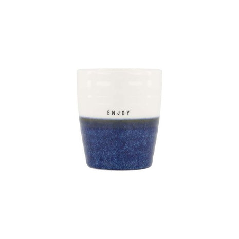 Koffiemok - enjoy - donkerblauw/ wit - Lifestyle - Koken & Tafelen - Servies
