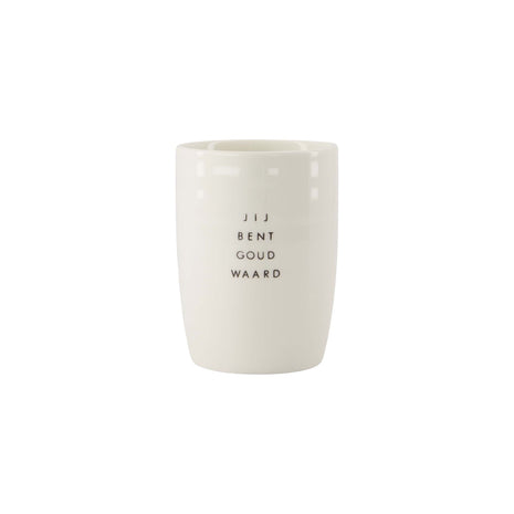 Koffiemok - goud waard - wit/zwart (0703-183) - Lifestyle - Koken & Tafelen - Servies - Mokken & Bekers