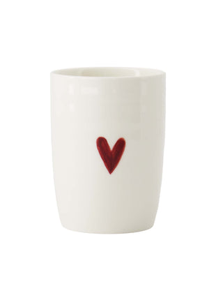 Koffiemok ’hartje’ wit/rood Cadeau’s & Lifestyle Keuken & eetkamer Mokken & Bekers