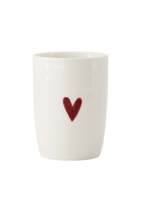 Koffiemok ’hartje’ wit/rood Cadeau’s & Lifestyle Keuken & eetkamer Mokken & Bekers