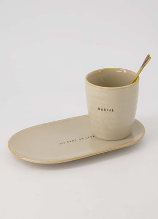 Koffiemok ’hartje’ zand Cadeau’s & Lifestyle Keuken & eetkamer Mokken & Bekers