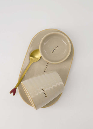 Koffiemok ’hartje’ zand Cadeau’s & Lifestyle Keuken & eetkamer Mokken & Bekers
