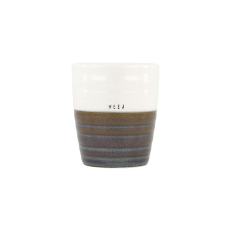 Koffiemok - ’heej’ - wit/antracietgrijs - Lifestyle - Koken & Tafelen - Servies - Mokken & Bekers