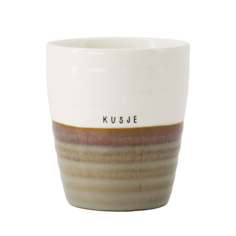 Koffiemok kusje grijsblauw/wit Cadeau’s & Lifestyle Keuken & eetkamer Mokken & Bekers