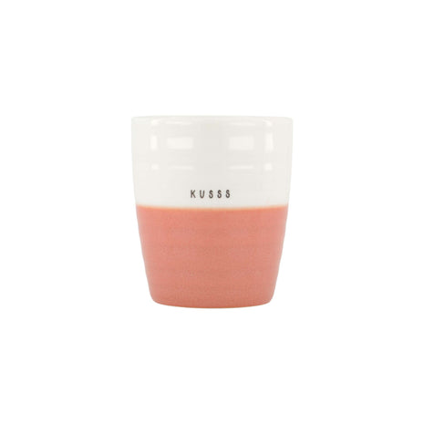 Koffiemok - ’kusss’ - wit/oudroze - Lifestyle - Koken & Tafelen - Servies - Mokken & Bekers
