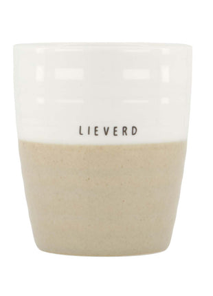 Koffiemok lieverd wit/zand Cadeau’s & Lifestyle Keuken & eetkamer Mokken & Bekers