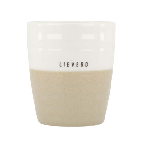 Koffiemok lieverd wit/zand Cadeau’s & Lifestyle Keuken & eetkamer Mokken & Bekers