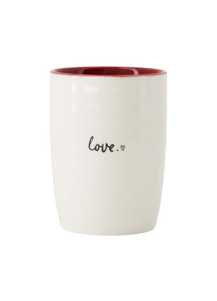 Koffiemok ’love’ wit/rood Cadeau’s & Lifestyle Keuken & eetkamer Mokken & Bekers