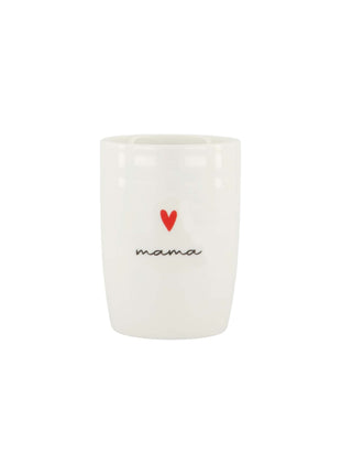 Koffiemok - rood hartje - mama - wit - Lifestyle - Koken & Tafelen - Servies - Mokken & Bekers