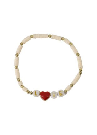 Kralenarmband - Love - Off-White - Juwelen & mooimakers - Armbanden