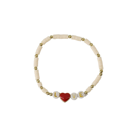 Kralenarmband - Love - Off-White - Juwelen & mooimakers - Armbanden