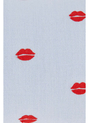 Kussen ’bisous’ - 25x3-5cm - blauw/rood - Lifestyle - Wonen - Kussens & Plaids