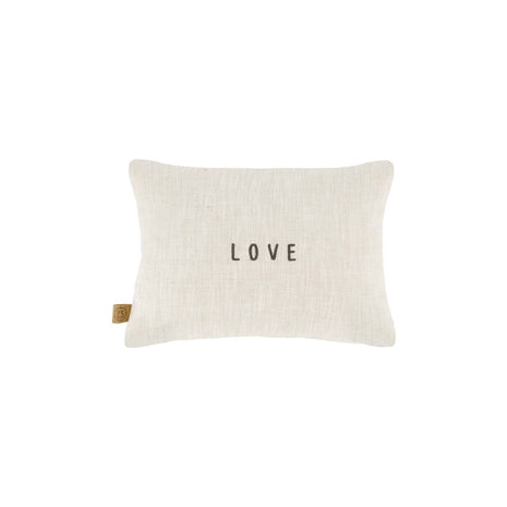 Kussen - bloemenpatroon- love - 35x25cm - antracietgrijs/zand - Lifestyle - In huis - Decoratie
