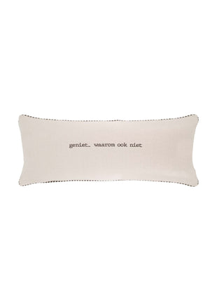 Kussen - geniet palmbomen - 70x30cm - ecru/antracietgrijs (0101-348) - Lifestyle - Wonen - Kussens & Plaids