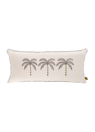 Kussen - geniet palmbomen - 70x30cm - ecru/antracietgrijs (0101-348) - Lifestyle - Wonen - Kussens & Plaids