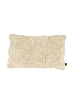 Kussen - hartjes - 30x50cm - ecru - Cadeau’s & Lifestyle - Woonkamer - Kussens & Plaids