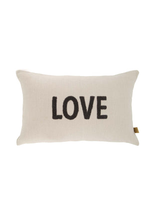 Kussen ’love’ - 50x30cm - antracietgrijs/zand - Lifestyle - Wonen - Kussens & Plaids