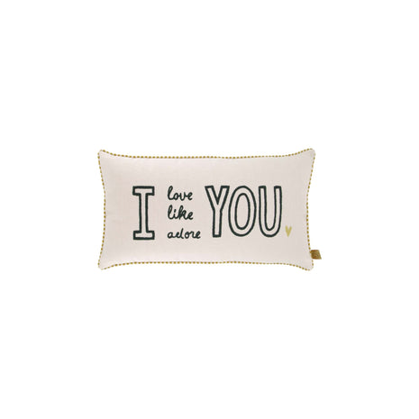 Kussen - love like adore - 60x30cm - ecru/antracietgrijs (0101-351) - Lifestyle - Wonen - Kussens & Plaids
