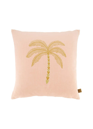 Kussen - palmboom - streep - 45x45cm roze/honing (0101-353) - Lifestyle - Wonen - Kussens & Plaids