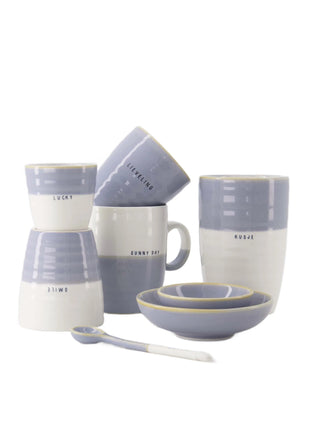 Espressomok lucky - wit/lichtblauw by Zusss