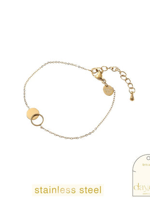 Armbandje - Double heart Bracelet - 14K (13 + 4 cm)